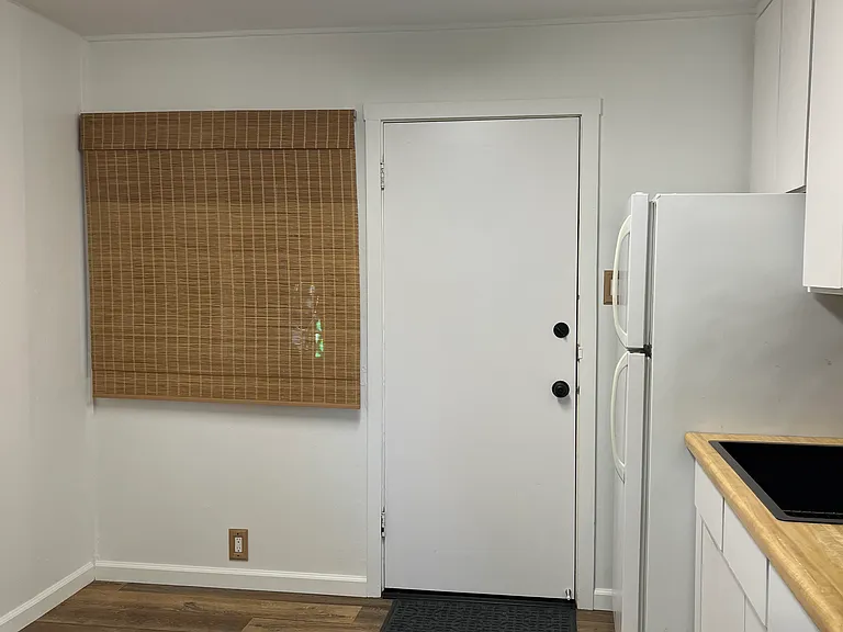 View of the back door.