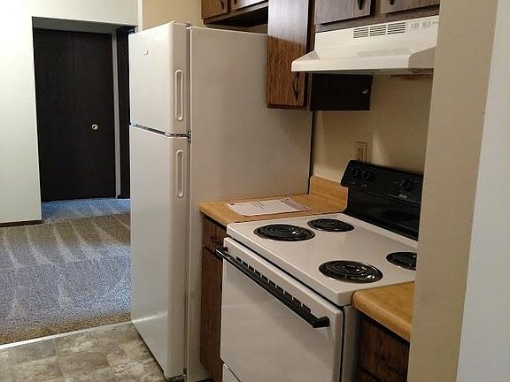 Great cabinet space, with brand new refrigerator and brand n