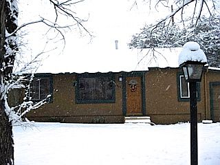 Front of house in winter