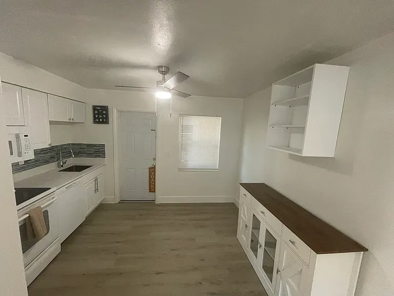 Renovated kitchen. Quartz counter top.