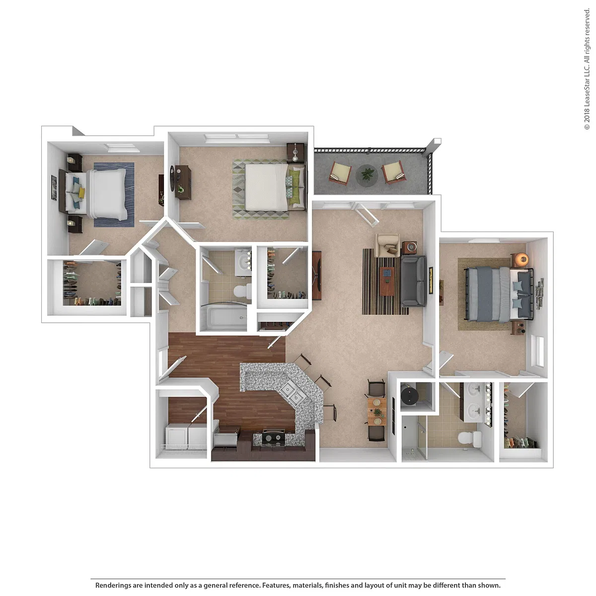 Floor plan Three Bedroom Craftsman Select