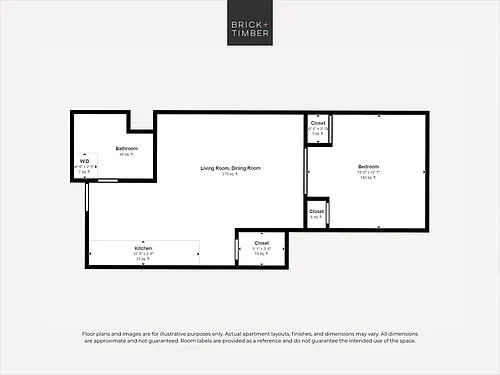 Floor plan 1 Bedroom 1 Bath