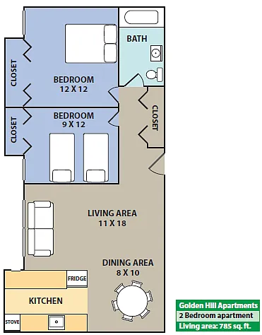Floor plan 2-Bedroom Biltmore