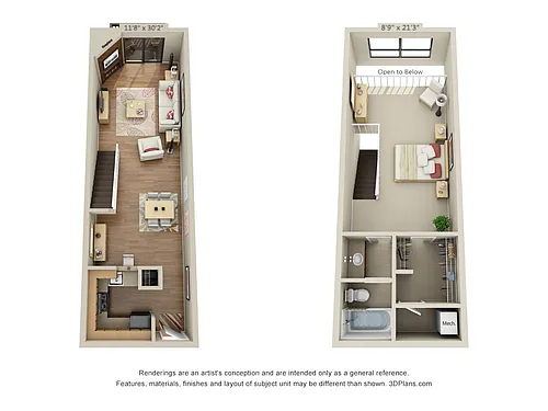 Floor plan 1 Bed 1 Bath C