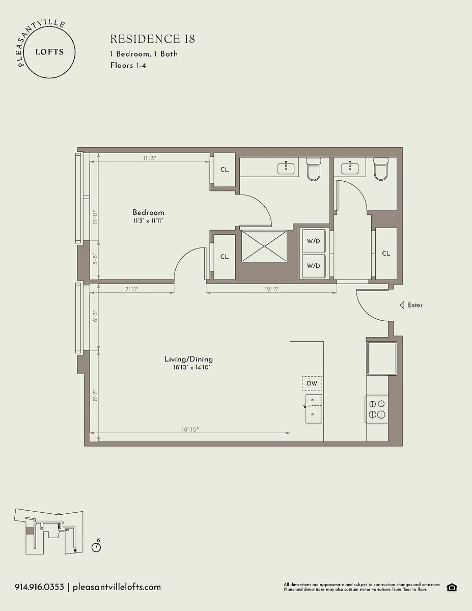 Floor plan 1 Bedroom