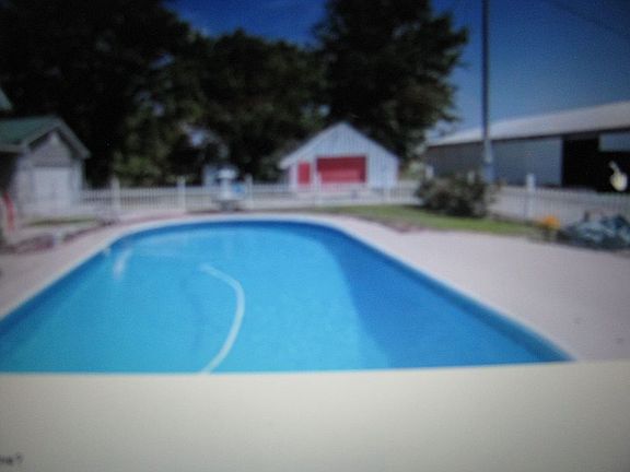 pool and unattached garage