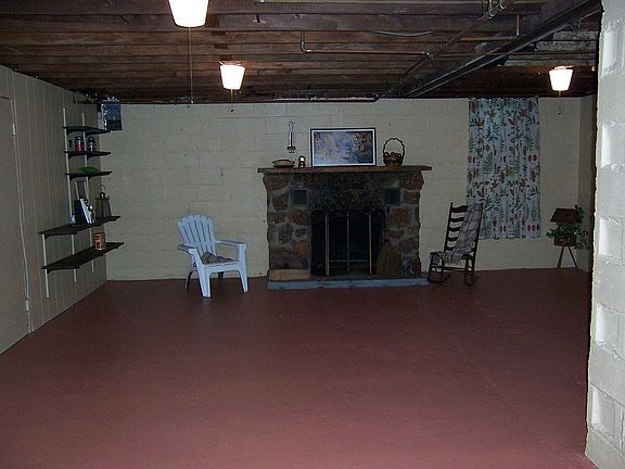 Full basement w/stone fireplace