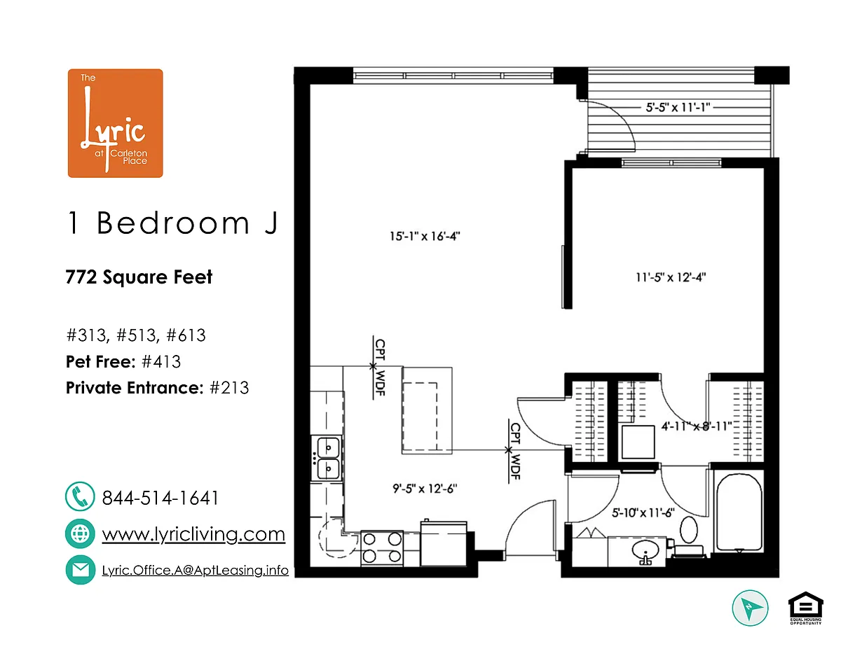 Floor plan 1 Bedroom J
