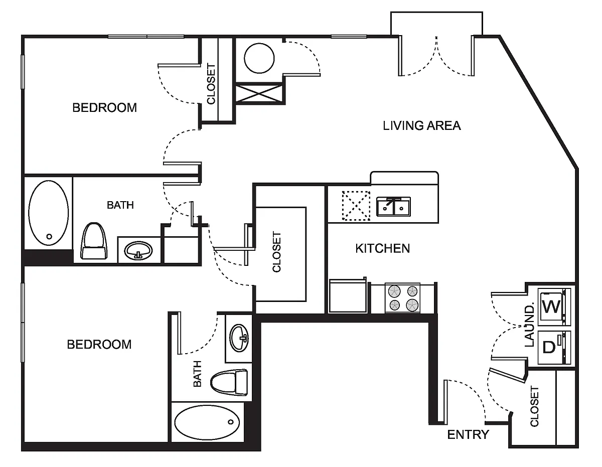 Floor plan B1 Two Bedroom - Harmony