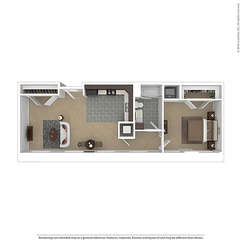 Floor plan Counting House Lofts 71 One Bedroom