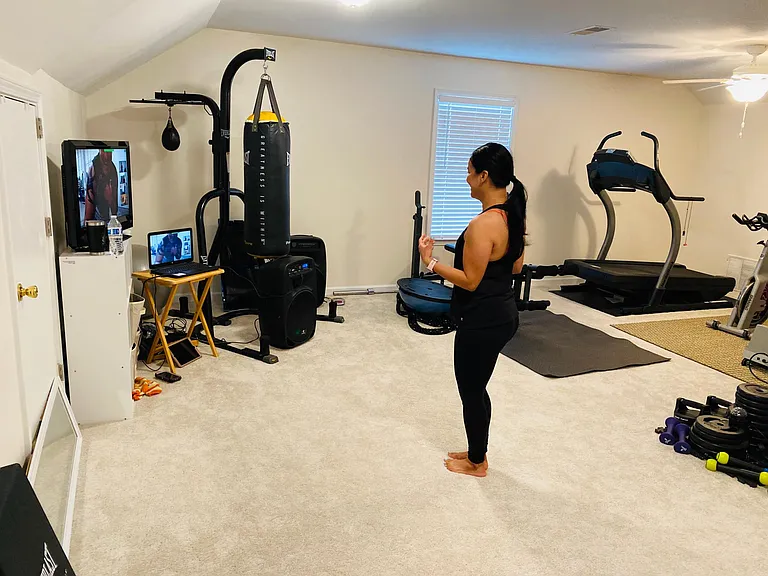 Second Upstairs Large Suite. We used as an at home gym.