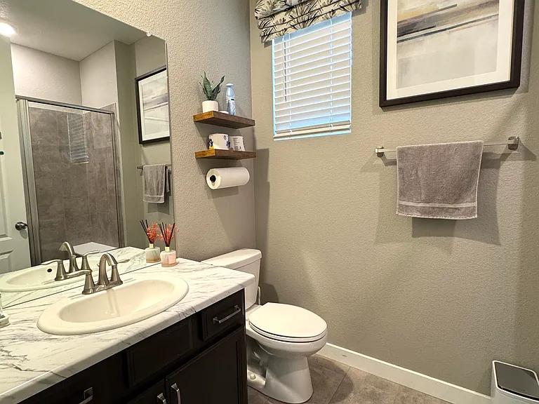 Main floor bathroom with walk-in shower