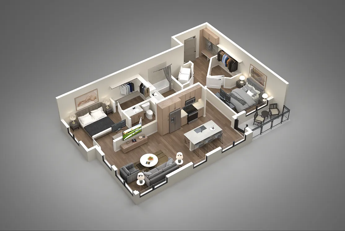 Floor plan 2 Bed/2 Bath
