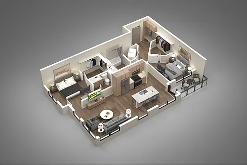 Floor plan 2 Bed/2 Bath
