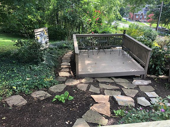 Deck right outside front door to apartment