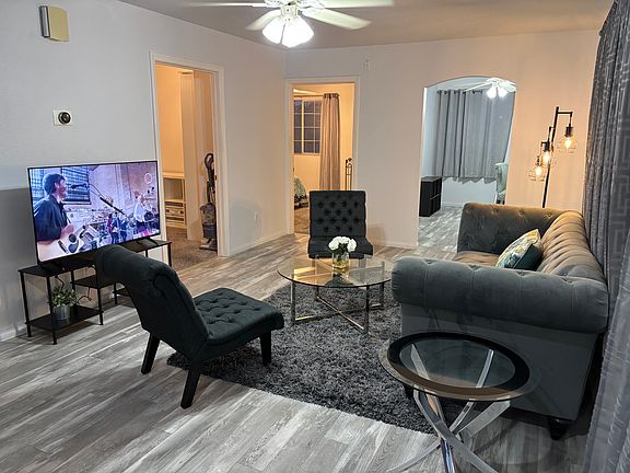 Living room facing office, closet and master bedroom