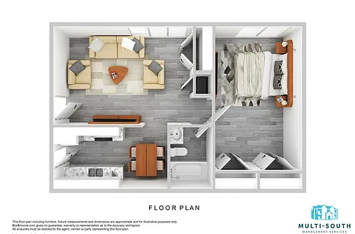 Floor plan 1 Bedroom, 1 Bathroom