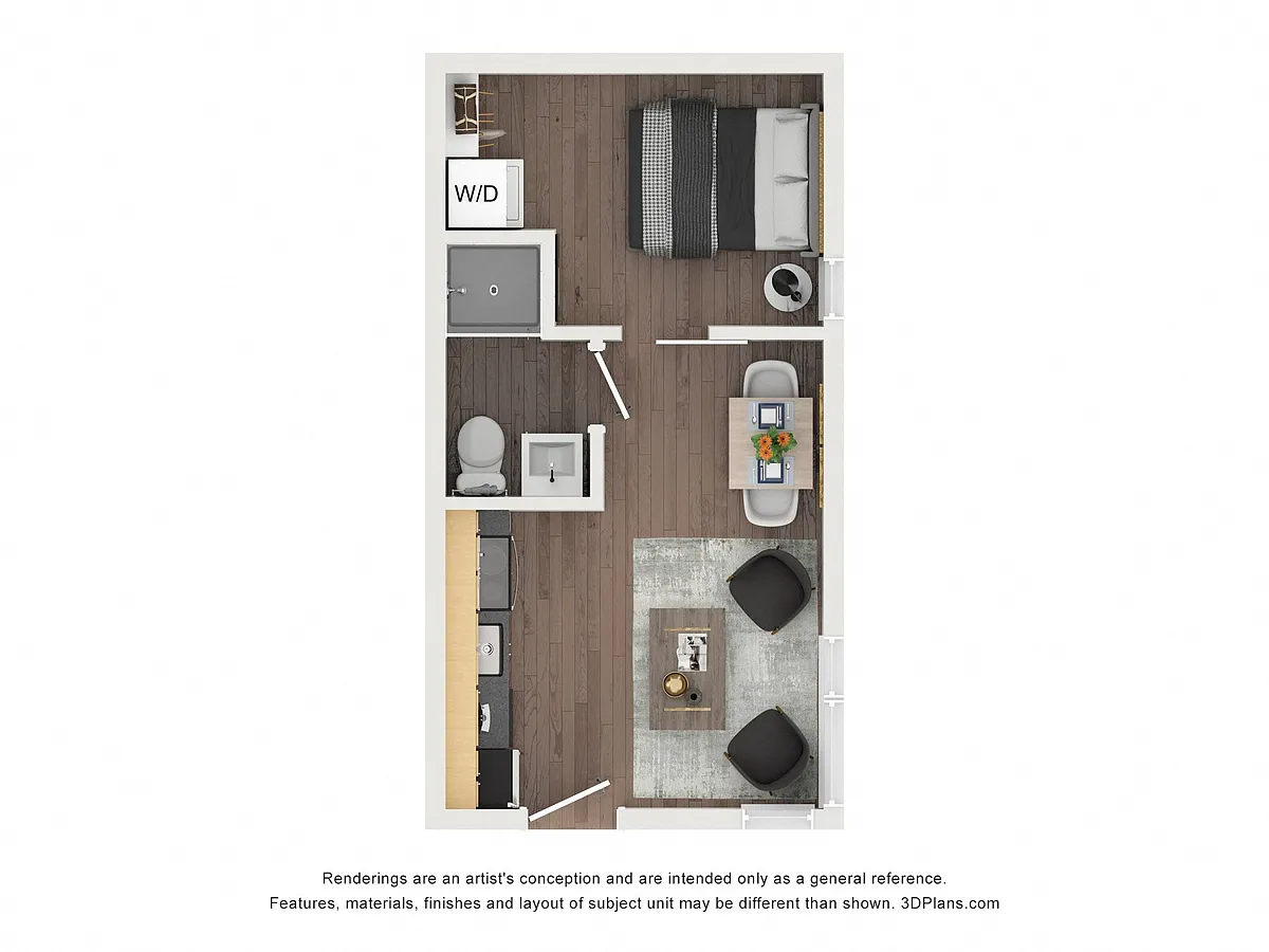 Floor plan Pike One Bedroom