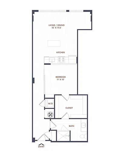 Floor plan 1 Bed/1 Bath-A13