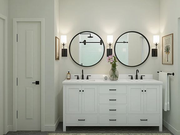 Primary bath with dual sinks