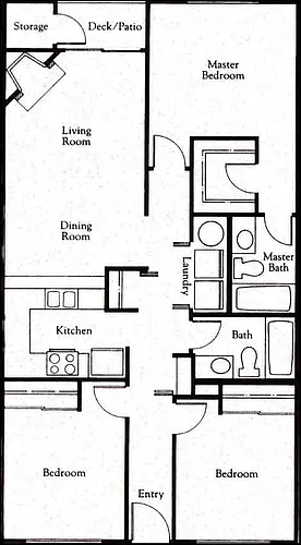Floor plan Updated Three Bedroom Two Bathroom