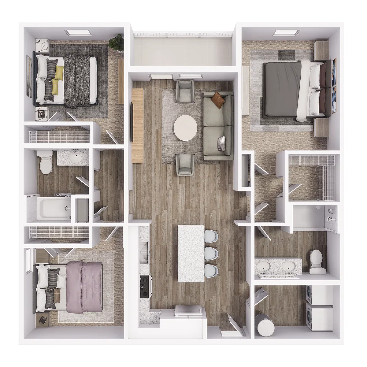 Floor plan 3x2 - 1248 sqft