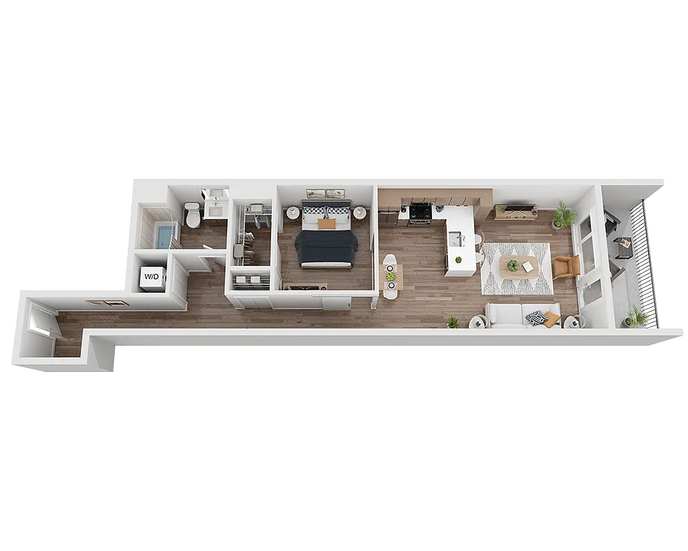 Floor plan One Bedroom A1D