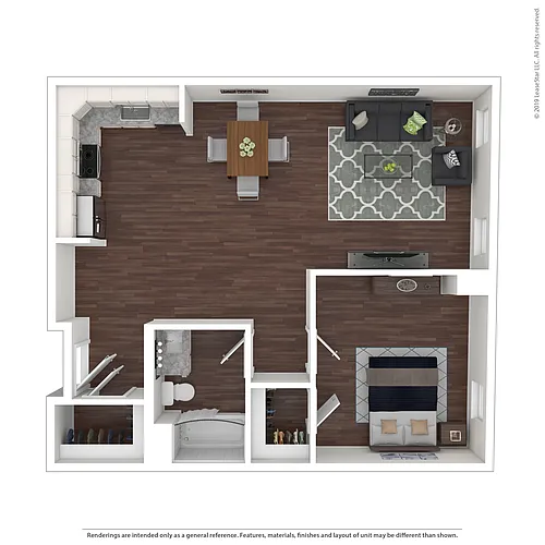 Floor plan One Bedroom- A2 *Income Restrictions Apply*