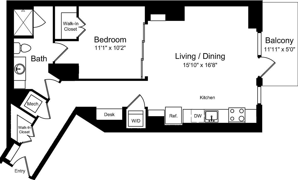 Floor plan A08 with Balcony