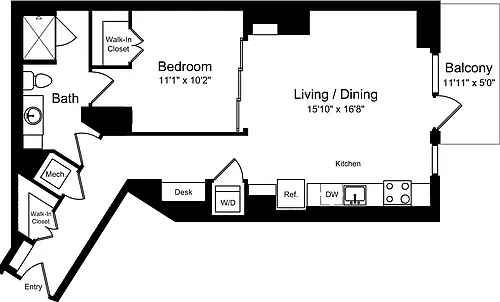 Floor plan A08 with Balcony