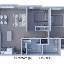 Floor plan 2 BD B