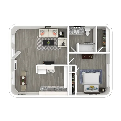 Floor plan 1 Bedroom 1 Bathroom - 6644 Glade