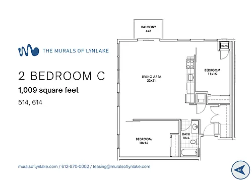 Floor plan 2 Bedroom C