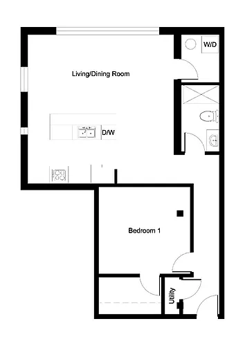 Floor plan One-Bedroom One-Bathroom