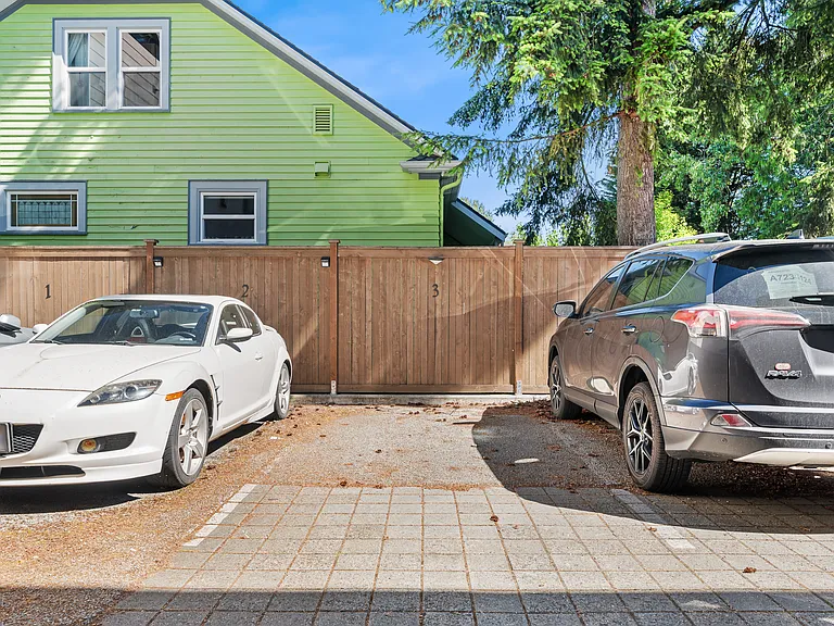 Individual reserved parking space and additional parking out front of the building.