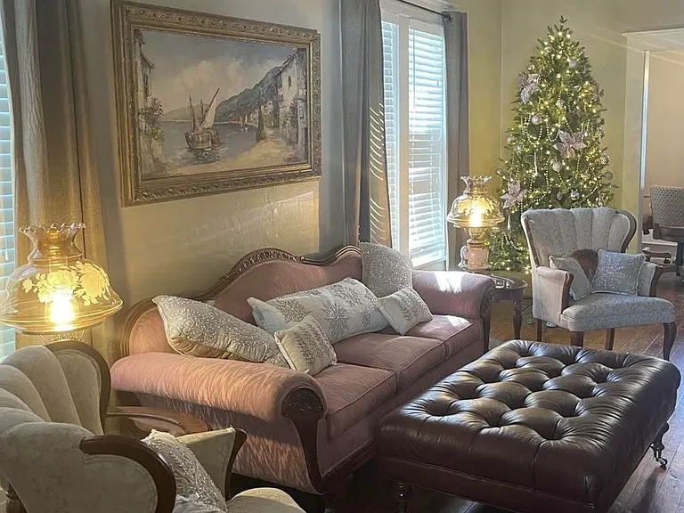 living room at the holidays