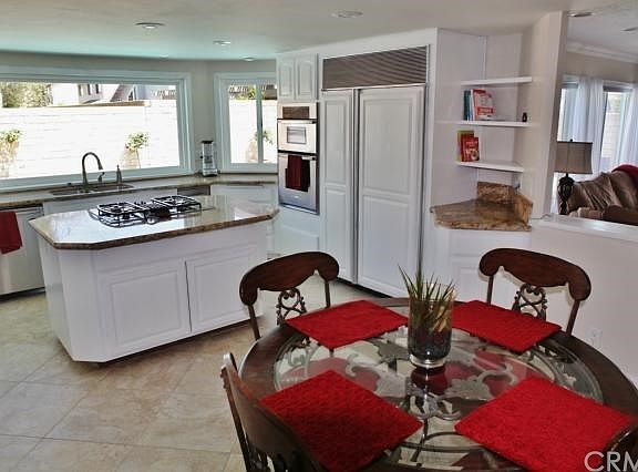 Kitchen opens to family room
