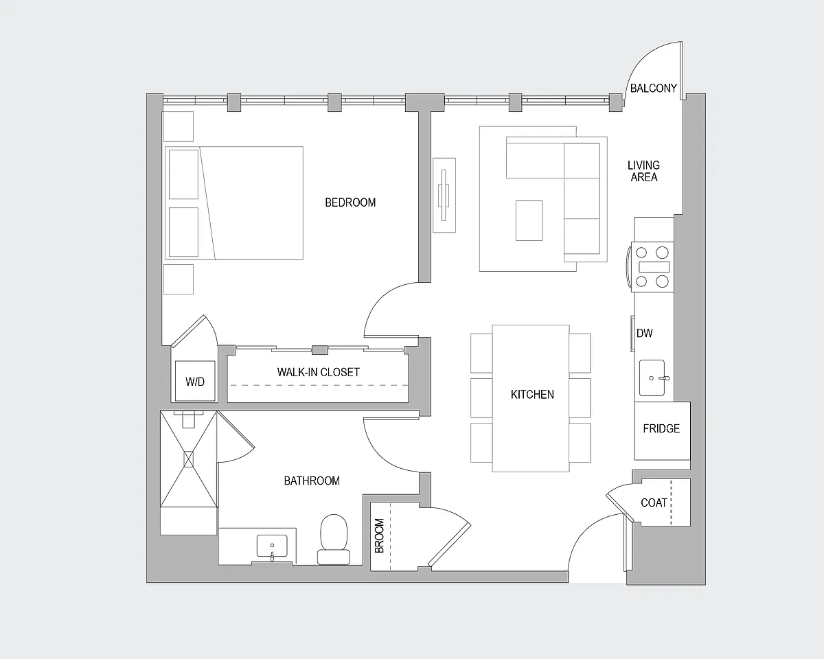 Floor plan 1 BR L