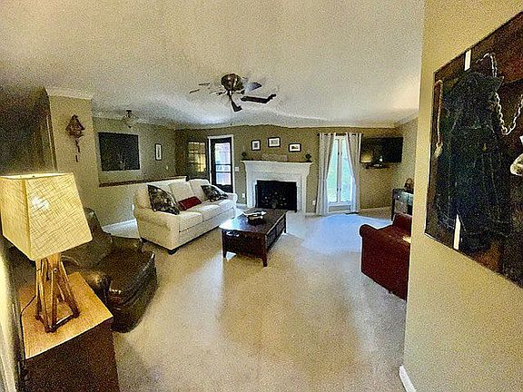 Living room with gas logs