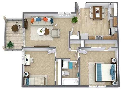 Floor plan 2BR 1BA