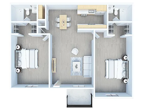 Floor plan Two Bed Two Bath