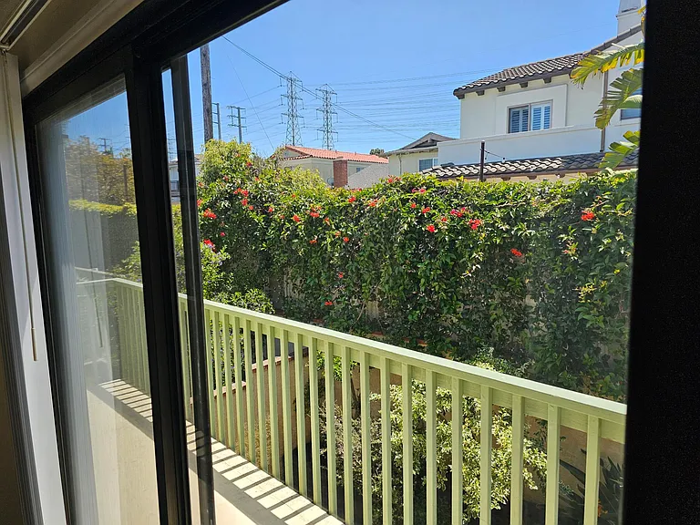 View from upstairs bedroom with deck.