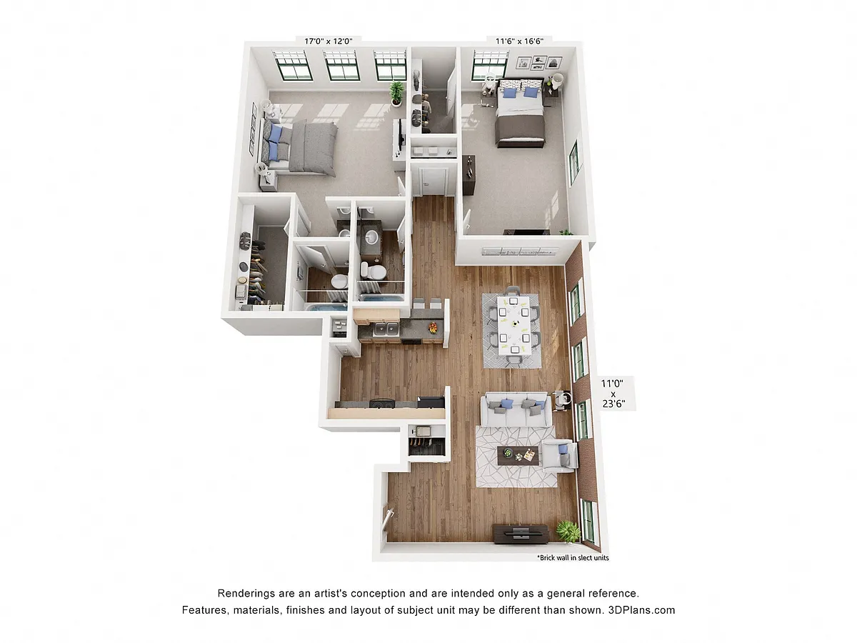 Floor plan Two Bedroom Two Bath C