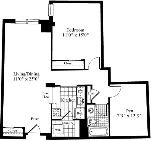 Floor plan 1 Bedroom P