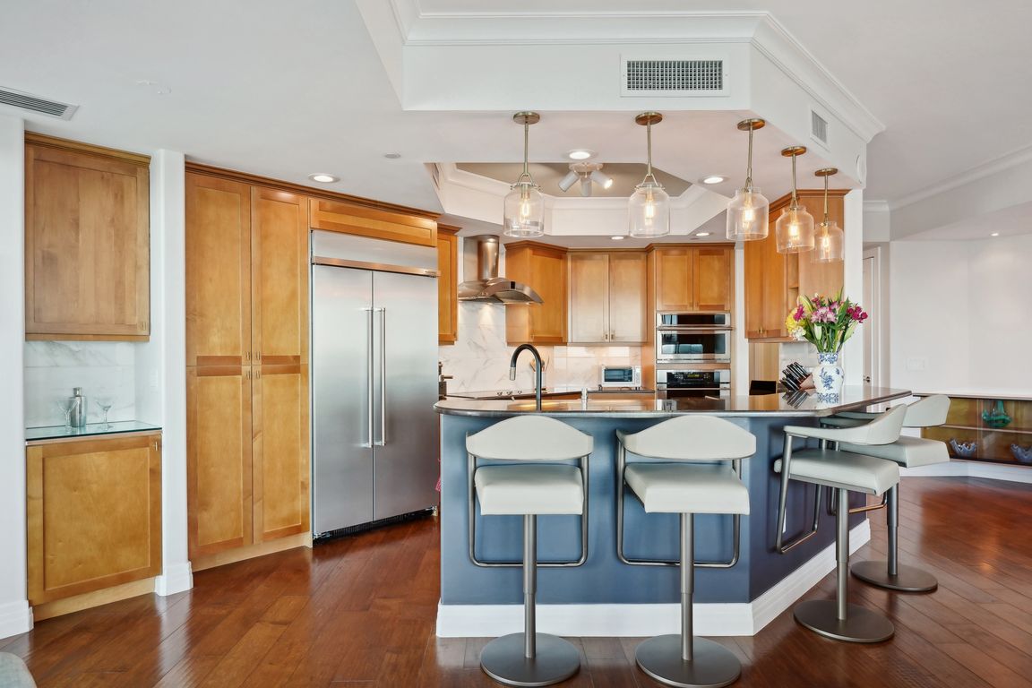 Kitchen with captivating water views