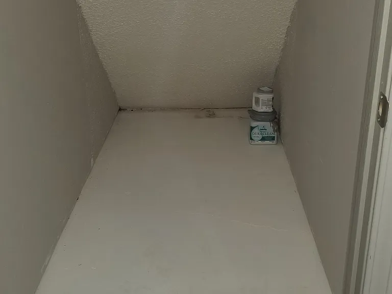 Closet under stairway.