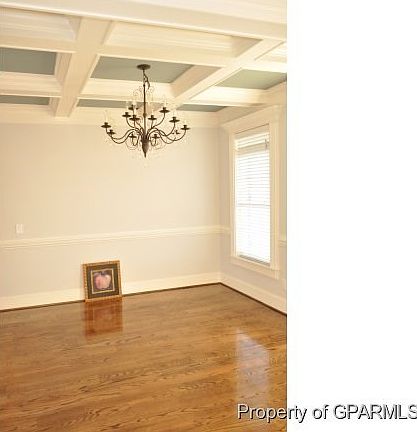 Coffered ceiling in dining too