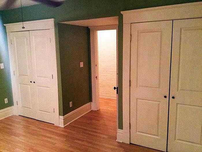 Double closets in master bedroom