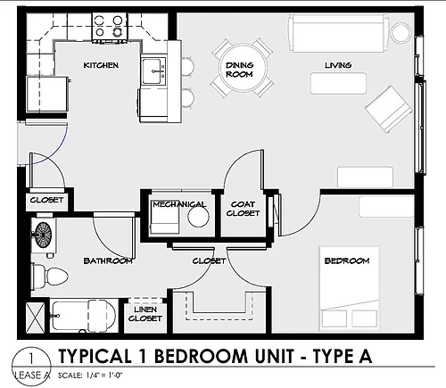 Floor plan 1 Bedroom