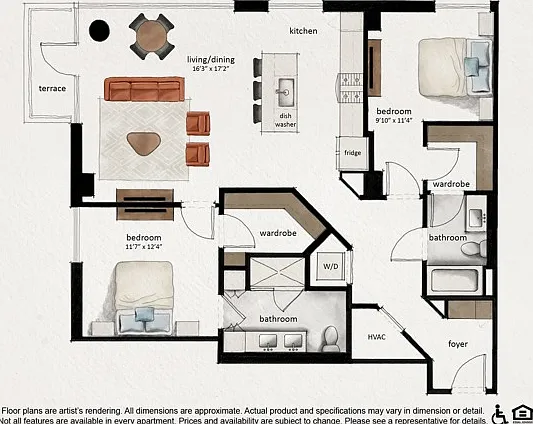 B02 | 2x2 | 1220 sq ft B02 | 2x2 | 1220 sq ft